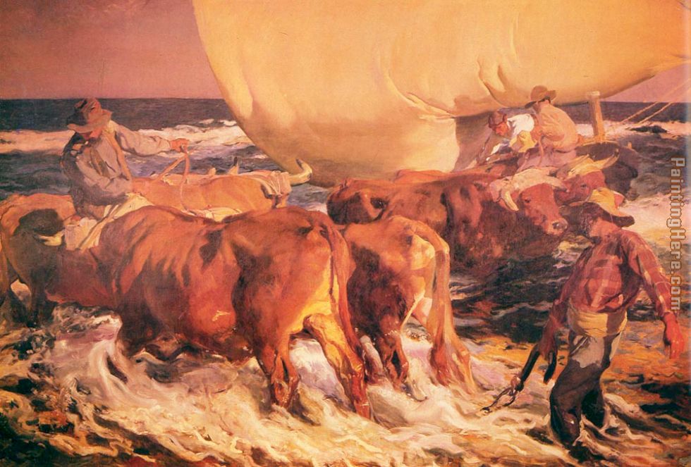 El bano del caballo painting - Joaquin Sorolla y Bastida El bano del caballo art painting
